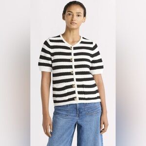 Black and White Striped Crochet Cardigan - Never Been Worn!